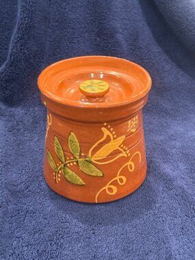 ✨ Turtle Creek Potters Handmade Lidded Jar –Signed 1985 –Rustic Folk Art Pottery